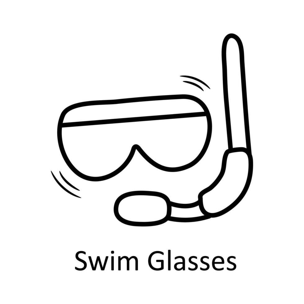 Swim Glasses vector outline Icon Design illustration. Travel Symbol on White background EPS 10 File