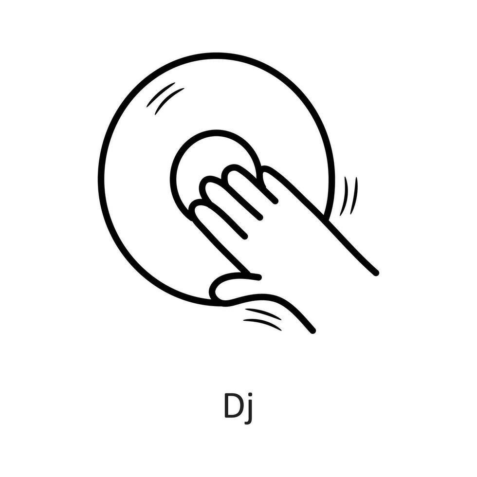 DJ vector outline Icon Design illustration. New Year Symbol on White background EPS 10 File