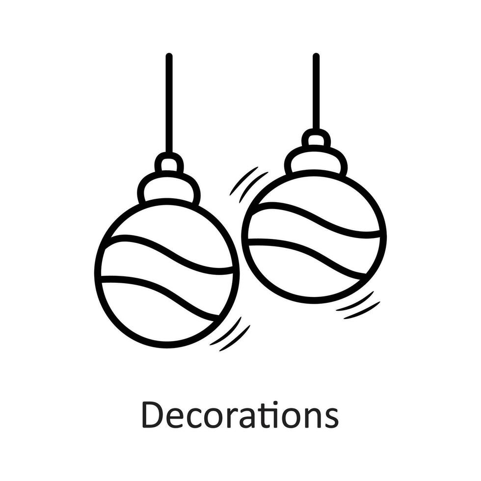 Decorations vector outline Icon Design illustration. New Year Symbol on White background EPS 10 File