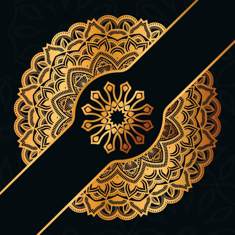 Islamic Arabic Background Soft Cream Color with Mandala Ornament and Frame vector