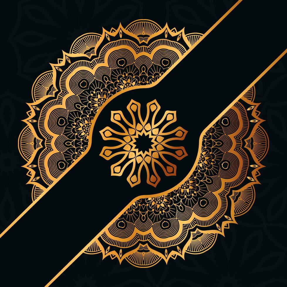 Islamic Arabic Background Soft Cream Color with Mandala Ornament and Frame vector