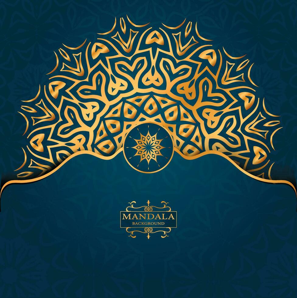 lujo mandala antecedentes con dorado arabesco modelo Arábica islámico estilo vector
