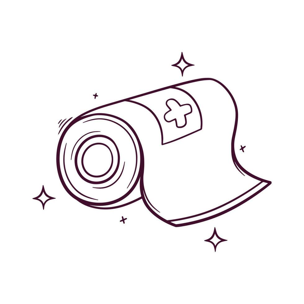 medial bandage. hand drawn icon. hand drawn vector illustration