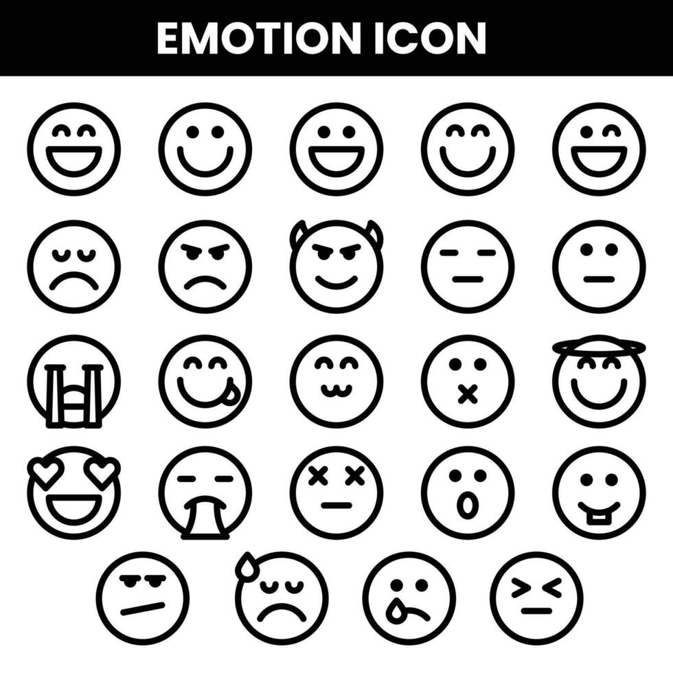 EMOTICON OUTLINE STYLE vector
