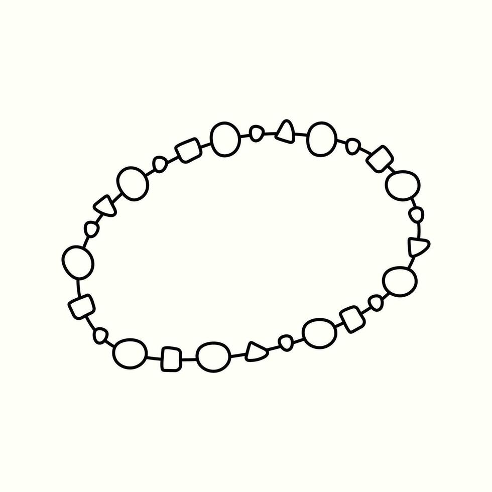 Vector illustration of a bracelet made of beads, friendship, in doodle style.