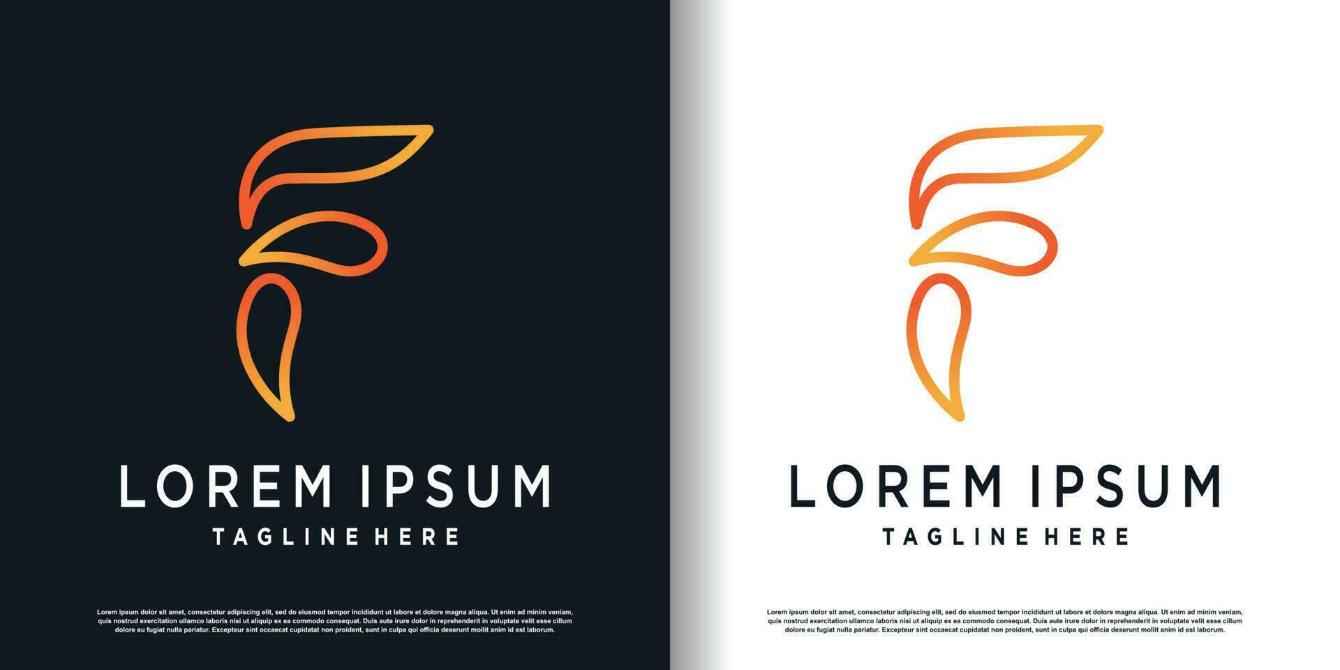 initial f logo design with creative concept premium vector