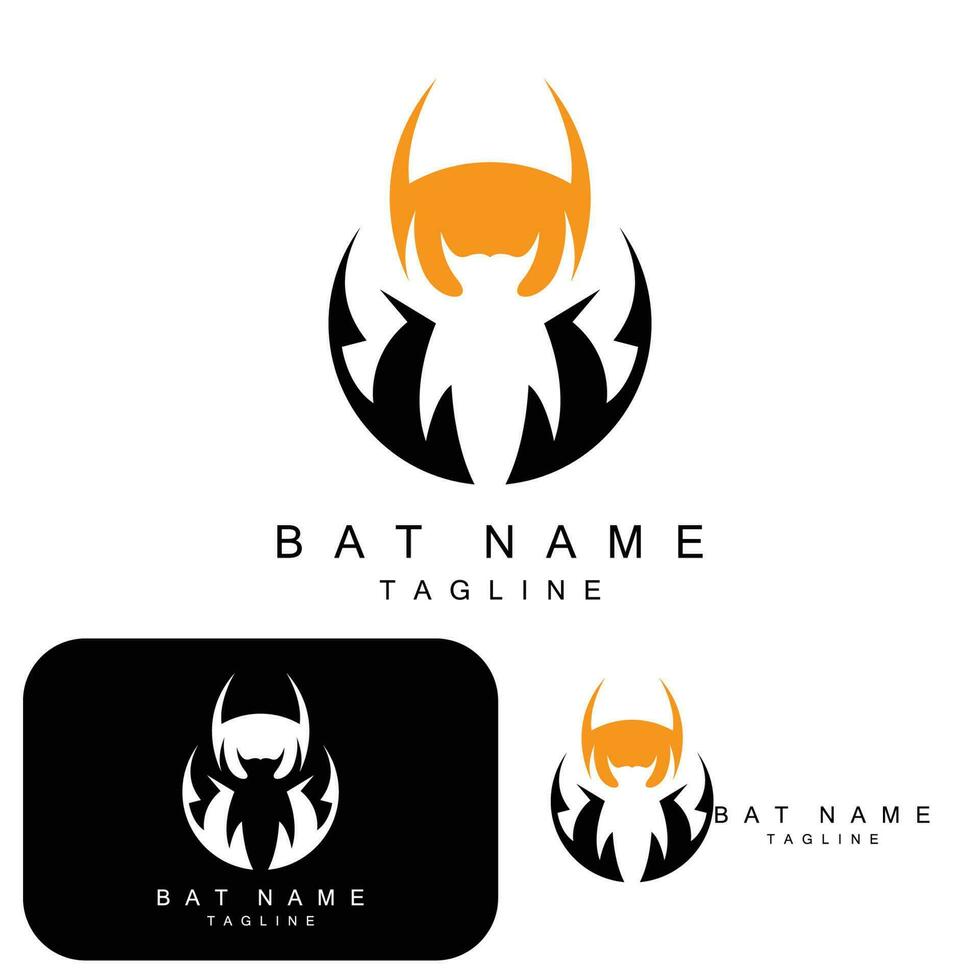 noche animal halloween bat logo vector símbolo