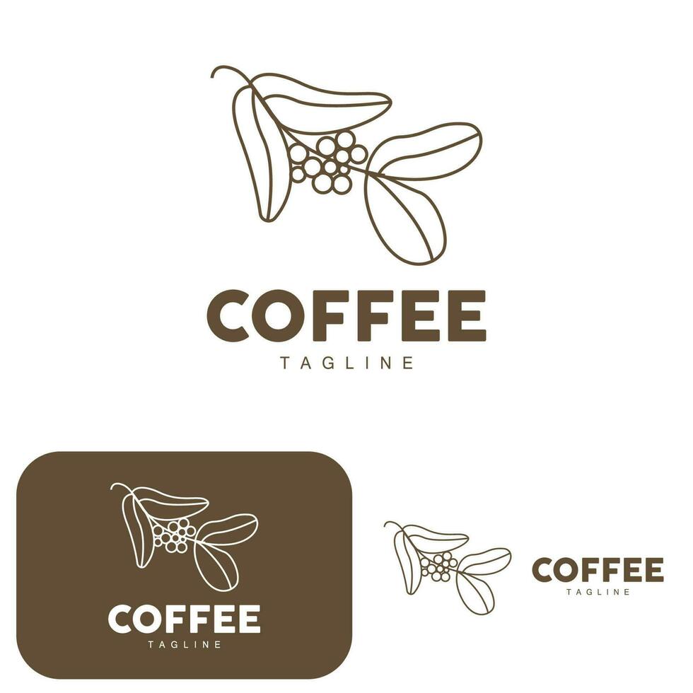 café logo, café árbol diseño, café bebida vector, icono marca ilustración símbolo vector