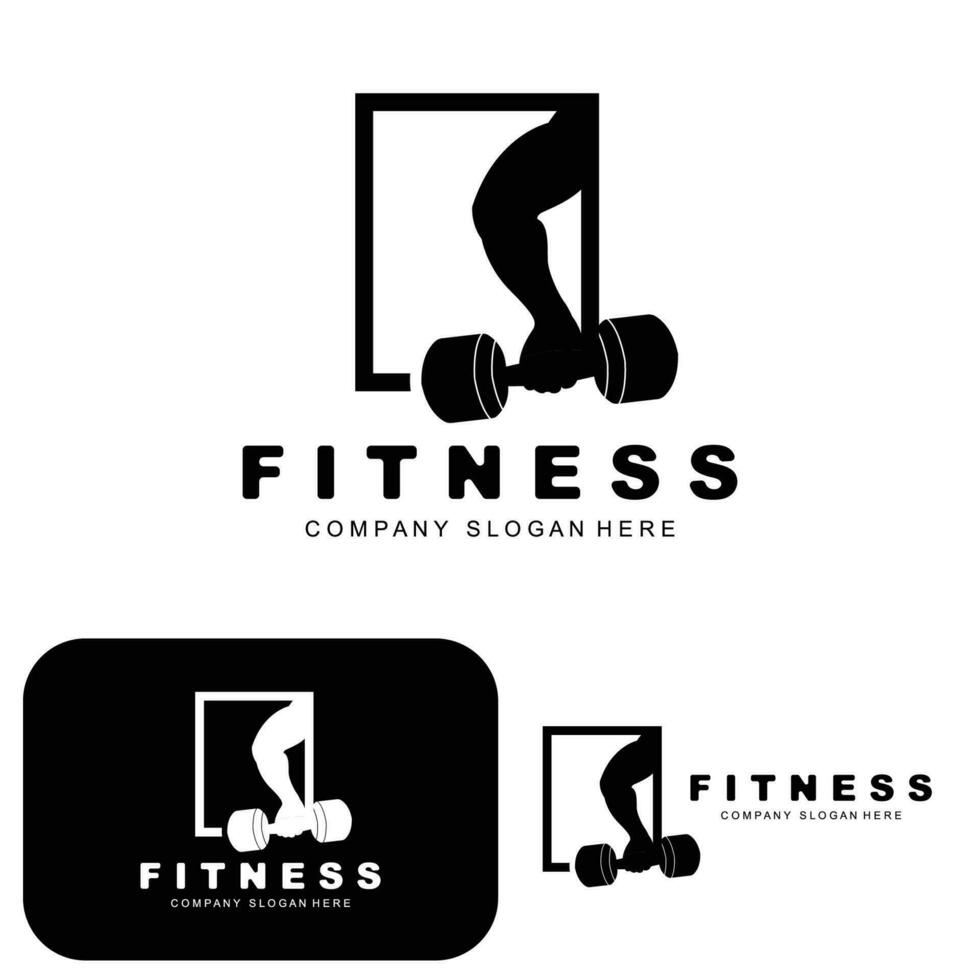 Gym Logo, Fitness Logo Vector, Design Suitable For Fitness, Sports Equipment, Body Health, Body Supplement Product Brands vector