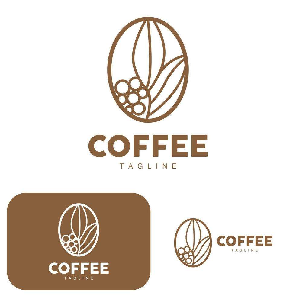 Coffee Logo, Coffee Tree Design, Cafe Drink Vector, Icon Brand Illustration Symbol vector