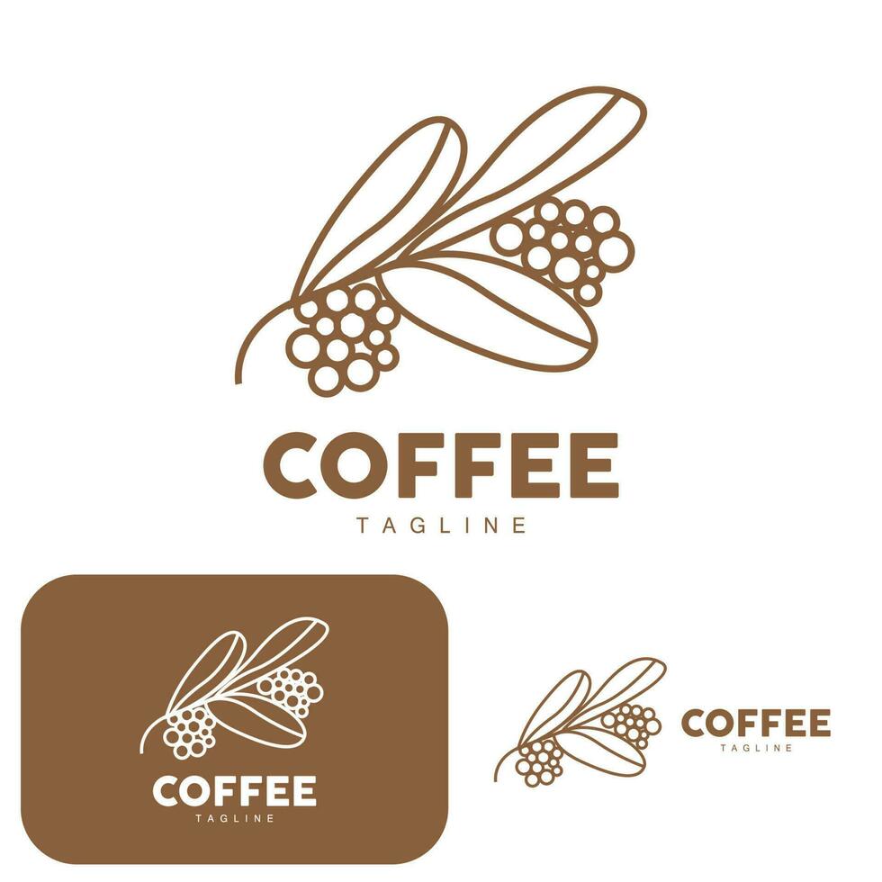 Coffee Logo, Coffee Tree Design, Cafe Drink Vector, Icon Brand Illustration Symbol vector