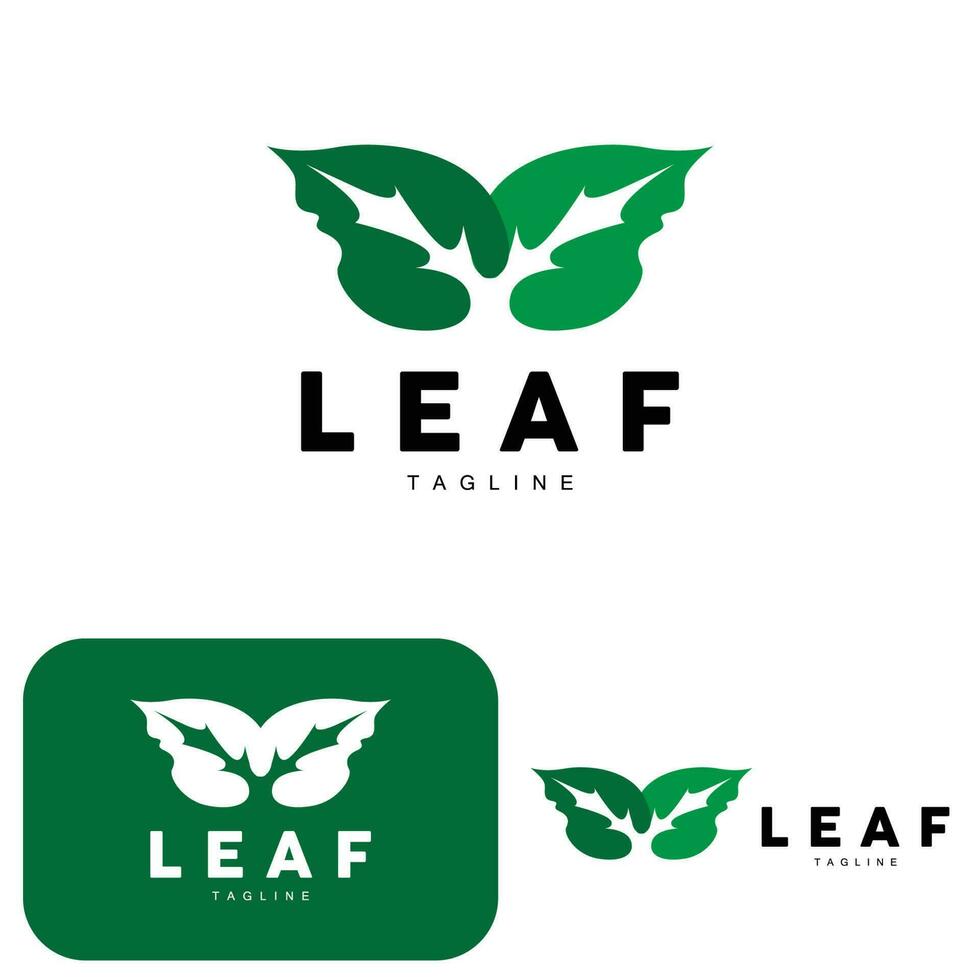 Green Leaf Logo, Ecology Natural Plant Vector, Nature Design, Illustration Template Icon vector