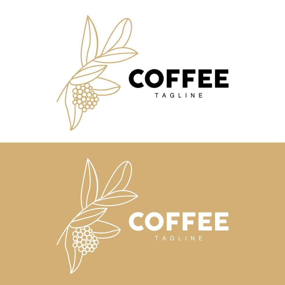 Coffee Logo, Coffee Tree Design, Cafe Drink Vector, Icon Brand Illustration Symbol vector