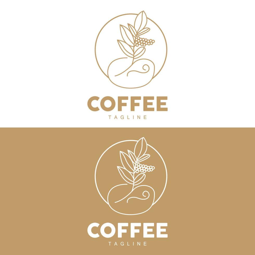 Coffee Logo, Coffee Tree Design, Cafe Drink Vector, Icon Brand Illustration Symbol vector