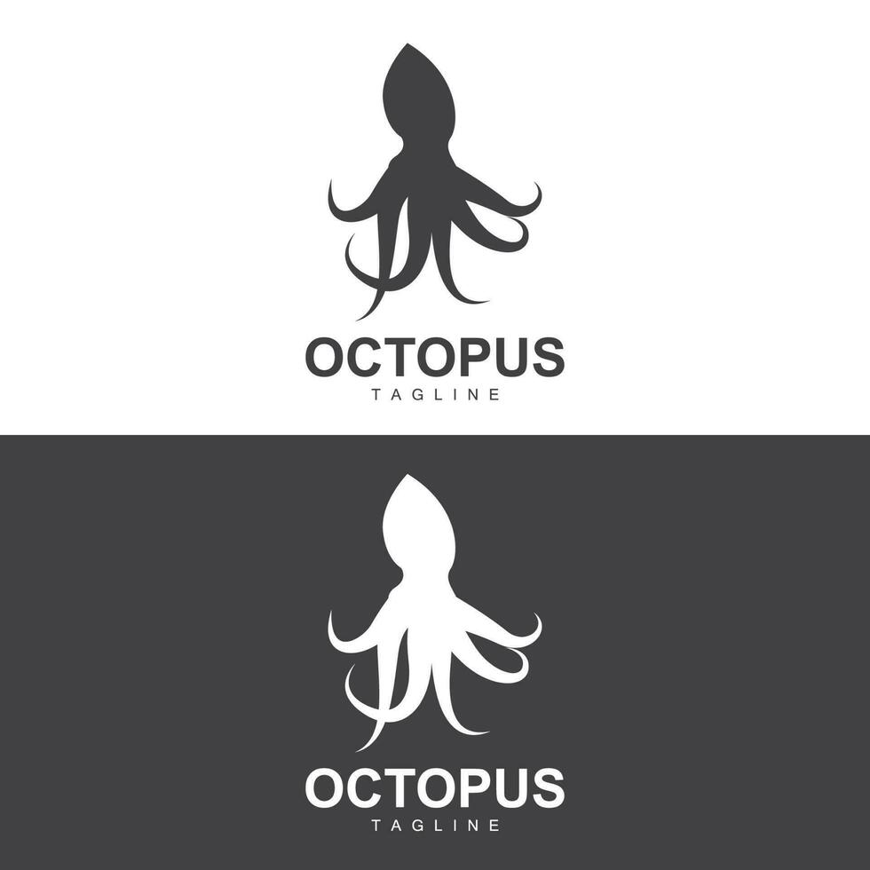 pulpo logo, sencillo línea diseño, mar animal vector japonés Mariscos ingrediente, icono símbolo ilustración