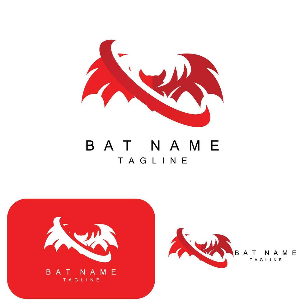 night animal halloween bat logo vector symbol