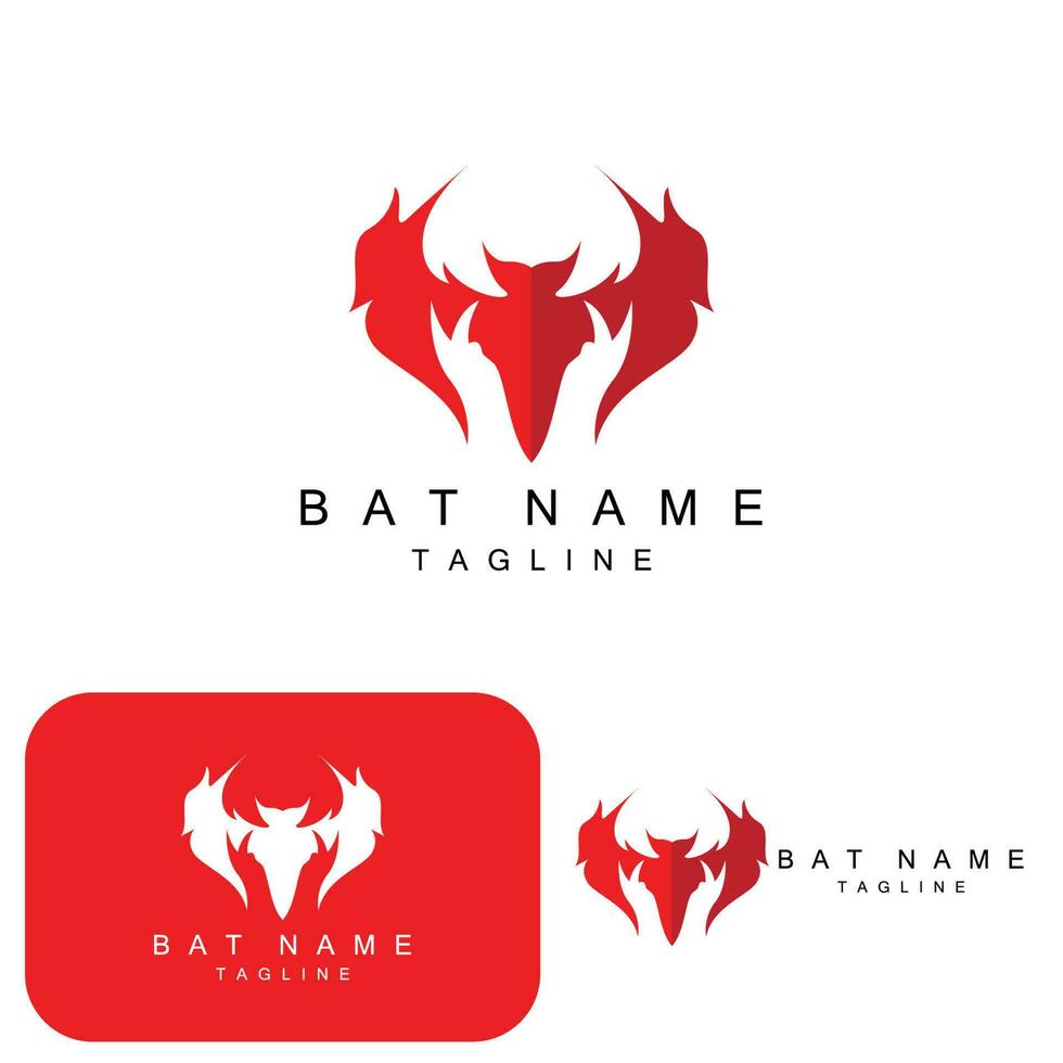 night animal halloween bat logo vector symbol