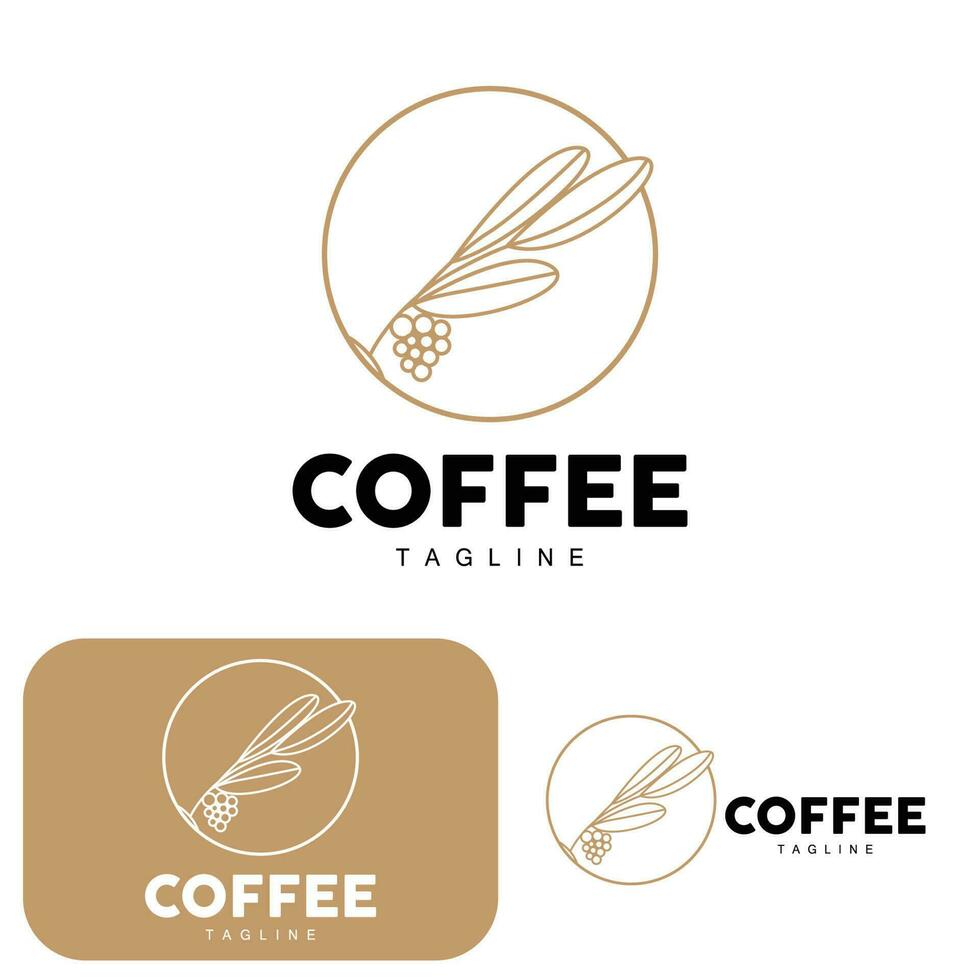 Coffee Logo, Coffee Tree Design, Cafe Drink Vector, Icon Brand Illustration Symbol vector