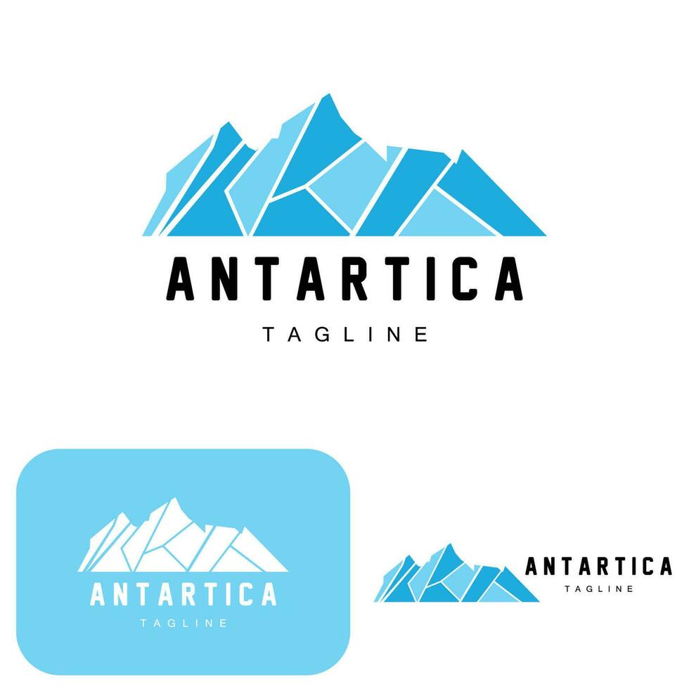 montaña logo, antártico iceberg logo diseño, naturaleza paisaje vector, producto marca ilustración icono vector