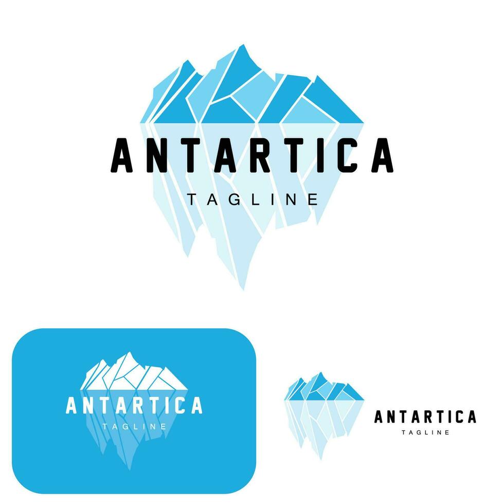 montaña logo, antártico iceberg logo diseño, naturaleza paisaje vector, producto marca ilustración icono vector