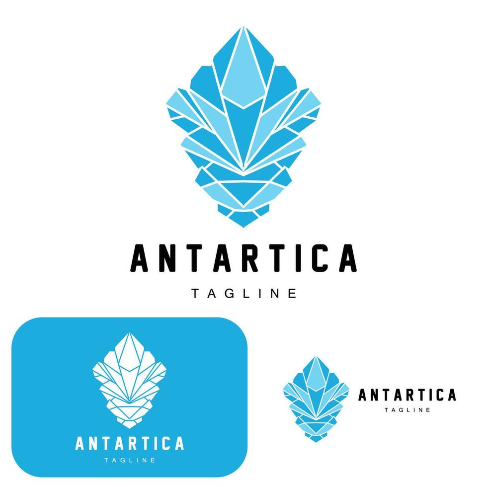 montaña logo, antártico iceberg logo diseño, naturaleza paisaje vector, producto marca ilustración icono vector