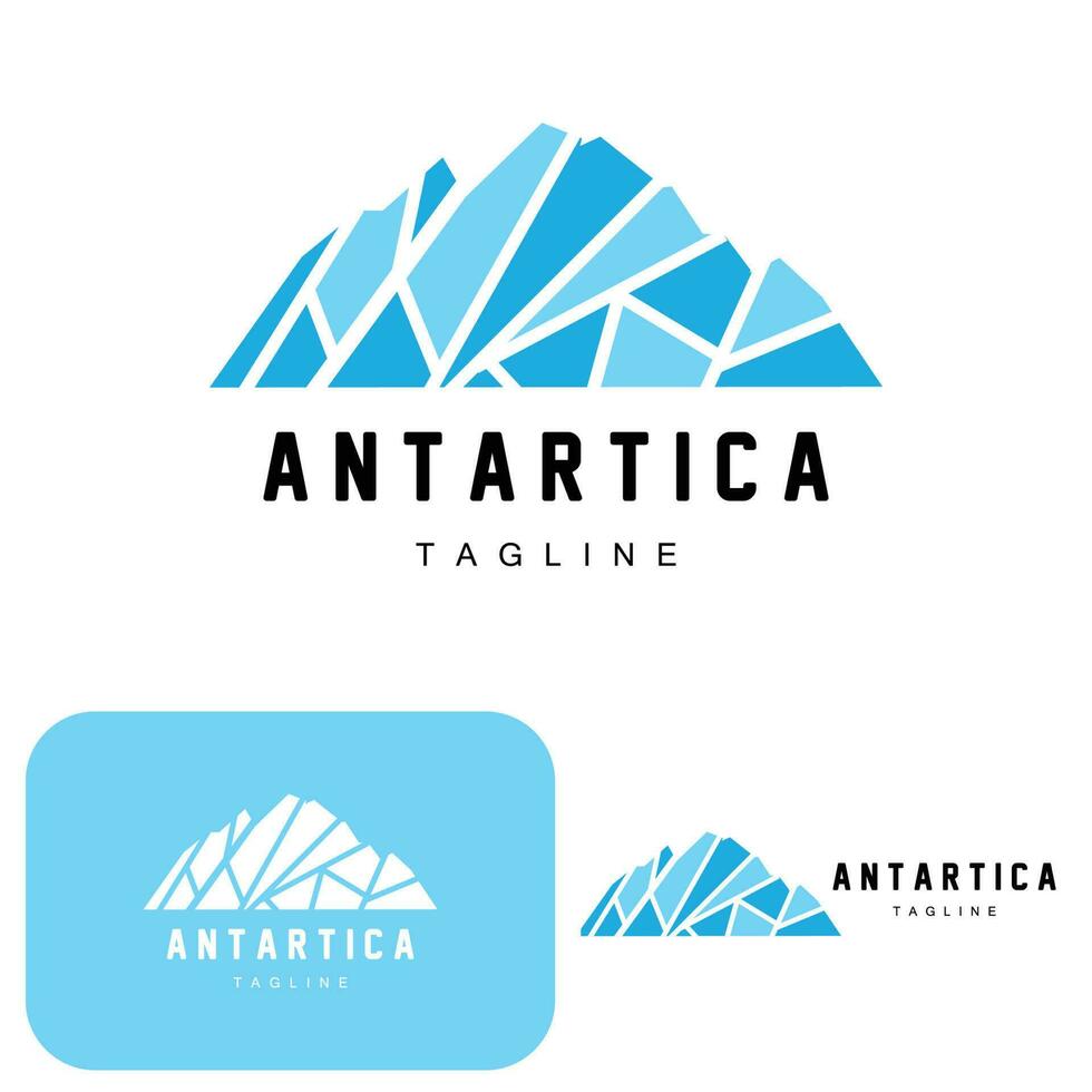 montaña logo, antártico iceberg logo diseño, naturaleza paisaje vector, producto marca ilustración icono vector