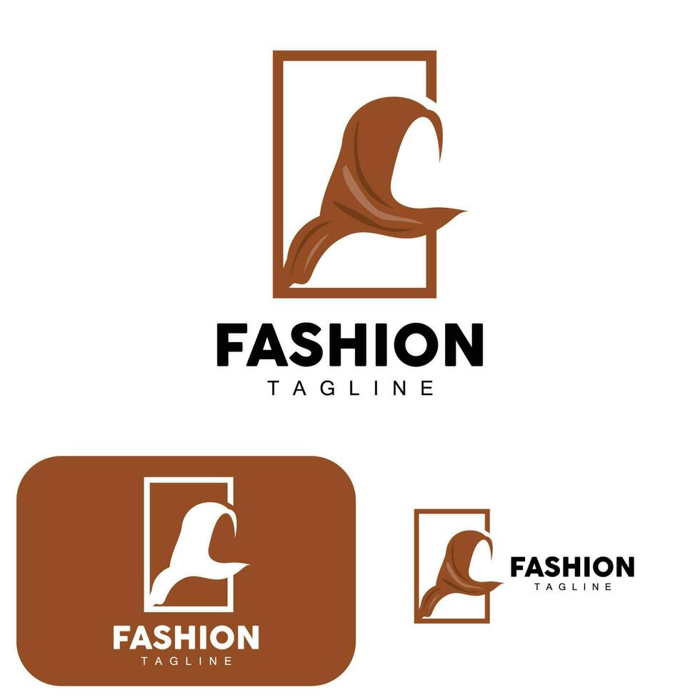 hijab logo, islámico mujer Moda sencillo diseño, musulmán ropa vector, icono, símbolo, ilustración vector