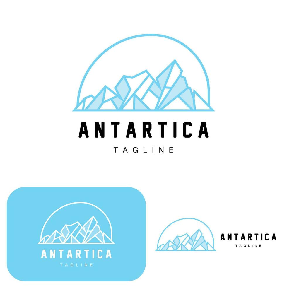 montaña logo, antártico iceberg logo diseño, naturaleza paisaje vector, producto marca ilustración icono vector