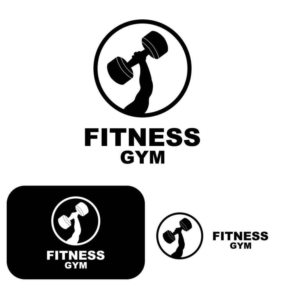 Gym Logo, Fitness Logo Vector, Design Suitable For Fitness, Sports Equipment, Body Health, Body Supplement Product Brands vector