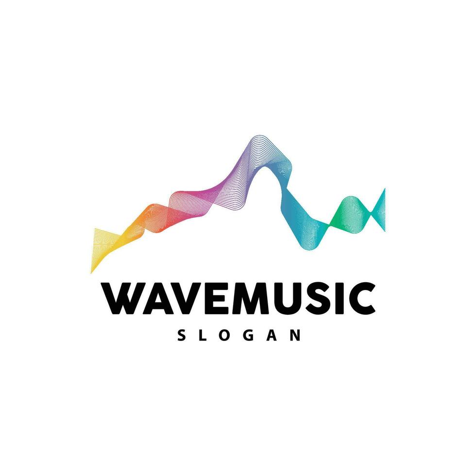 Music Wave Logo, Simple Elegant Gradient Line Design, Music Equalizer Vector, Symbol Template Icon vector