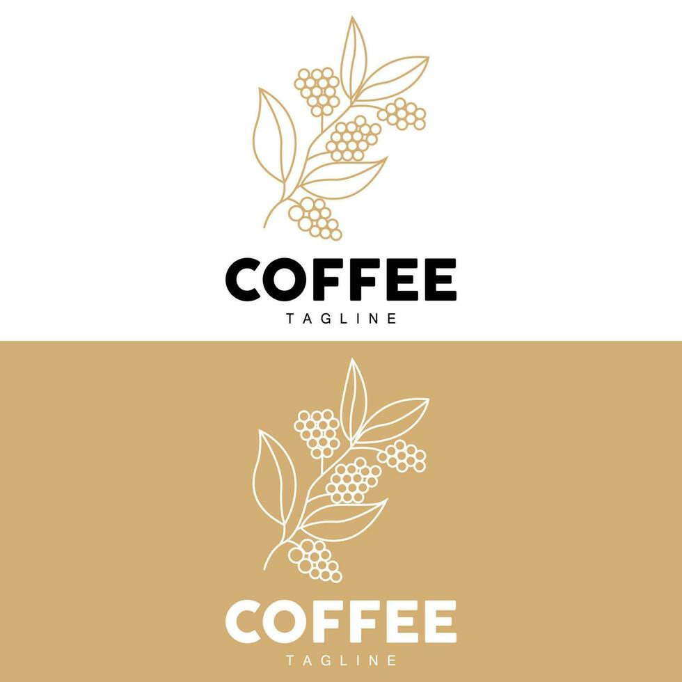 café logo, café árbol diseño, café bebida vector, icono marca ilustración símbolo vector