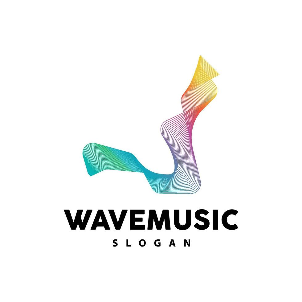 Music Wave Logo, Simple Elegant Gradient Line Design, Music Equalizer Vector, Symbol Template Icon vector