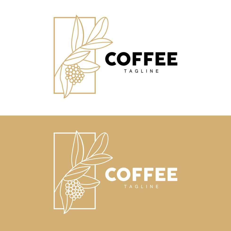 café logo, café árbol diseño, café bebida vector, icono marca ilustración símbolo vector