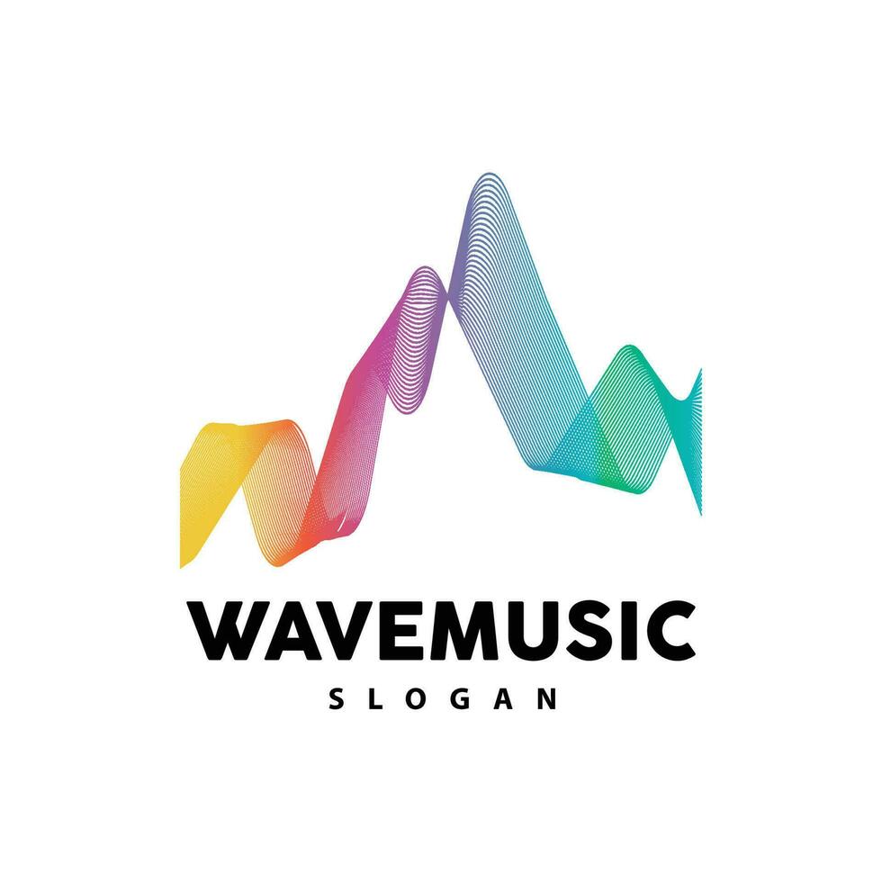 Music Wave Logo, Simple Elegant Gradient Line Design, Music Equalizer Vector, Symbol Template Icon vector