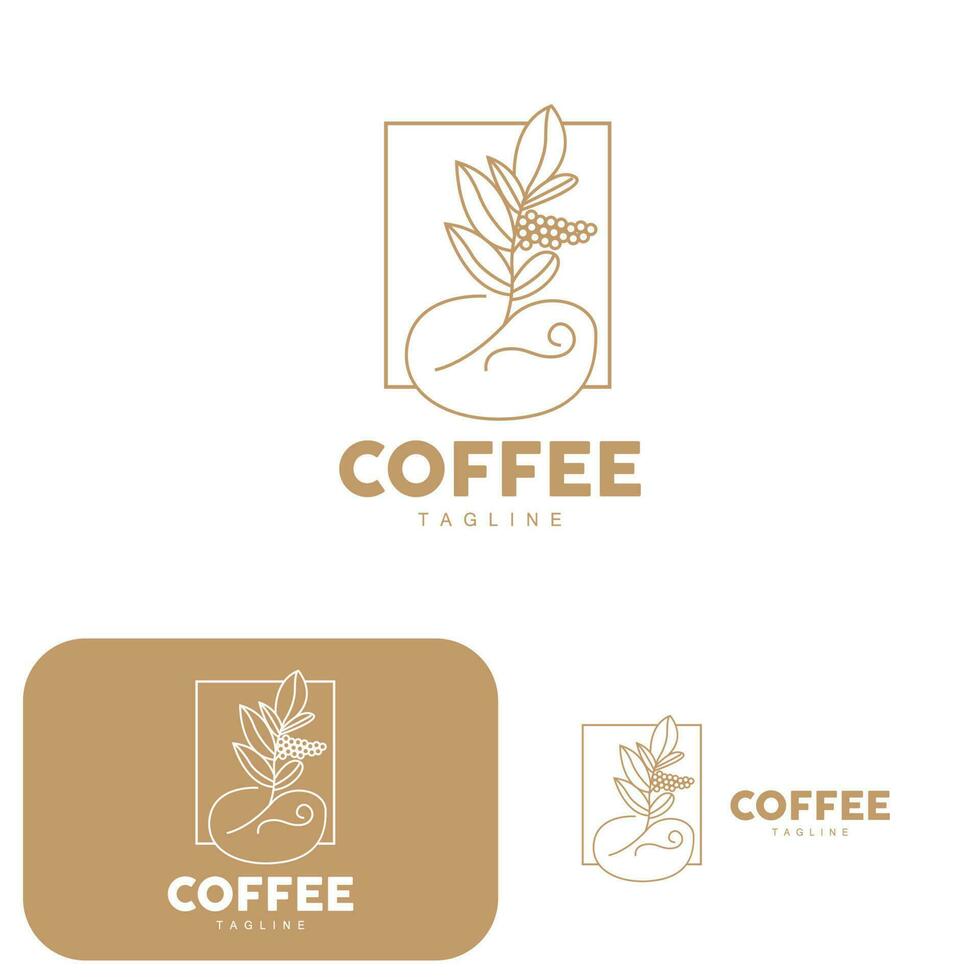 Coffee Logo, Coffee Tree Design, Cafe Drink Vector, Icon Brand Illustration Symbol vector