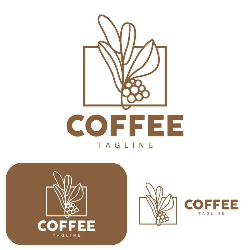 Coffee Logo, Coffee Tree Design, Cafe Drink Vector, Icon Brand Illustration Symbol vector