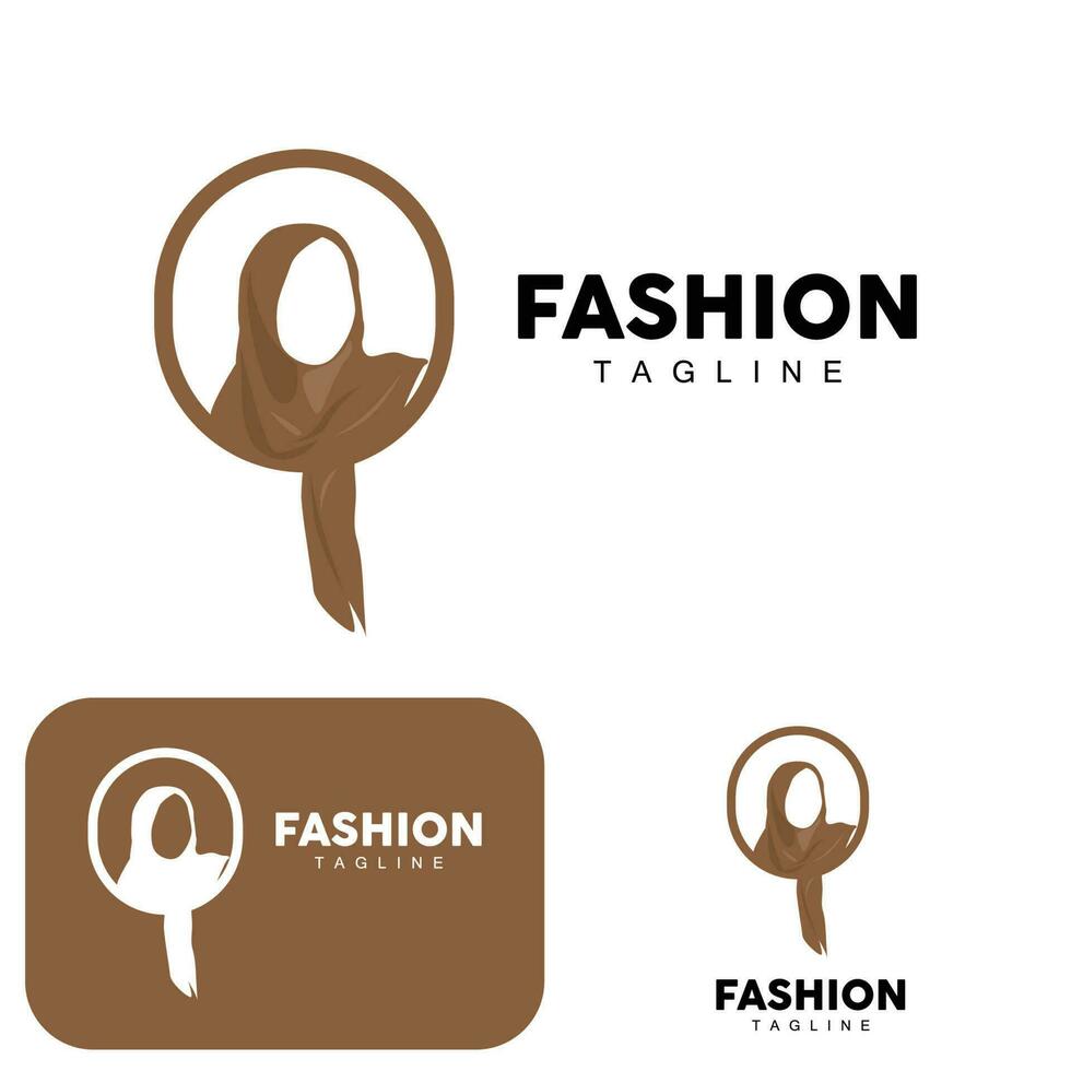 Hijab Logo, Islamic Women Fashion Simple Design, Muslim Clothing Vector, Icon, Symbol, Illustration vector
