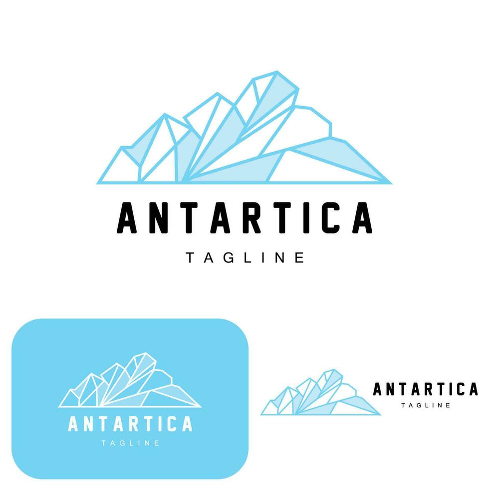 montaña logo, antártico iceberg logo diseño, naturaleza paisaje vector, producto marca ilustración icono vector