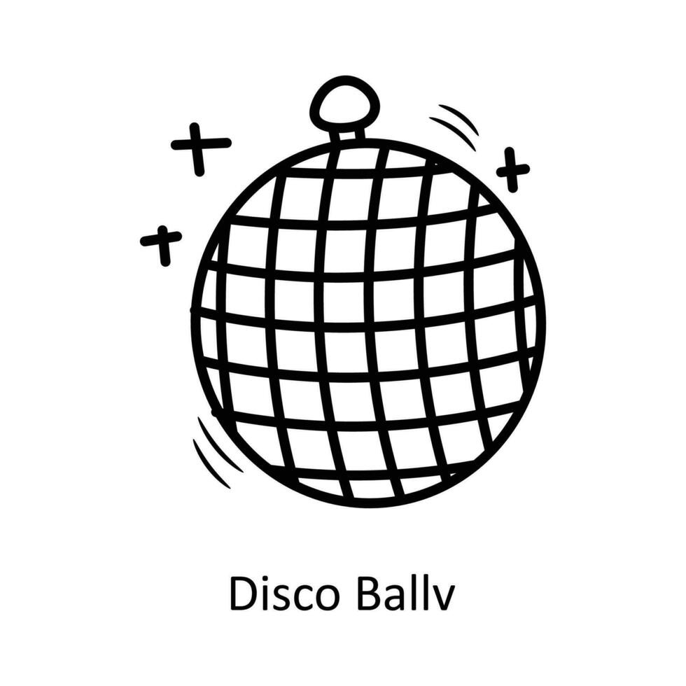 disco pelota vector contorno icono diseño ilustración. fiesta y celebrar símbolo en blanco antecedentes eps 10 archivo