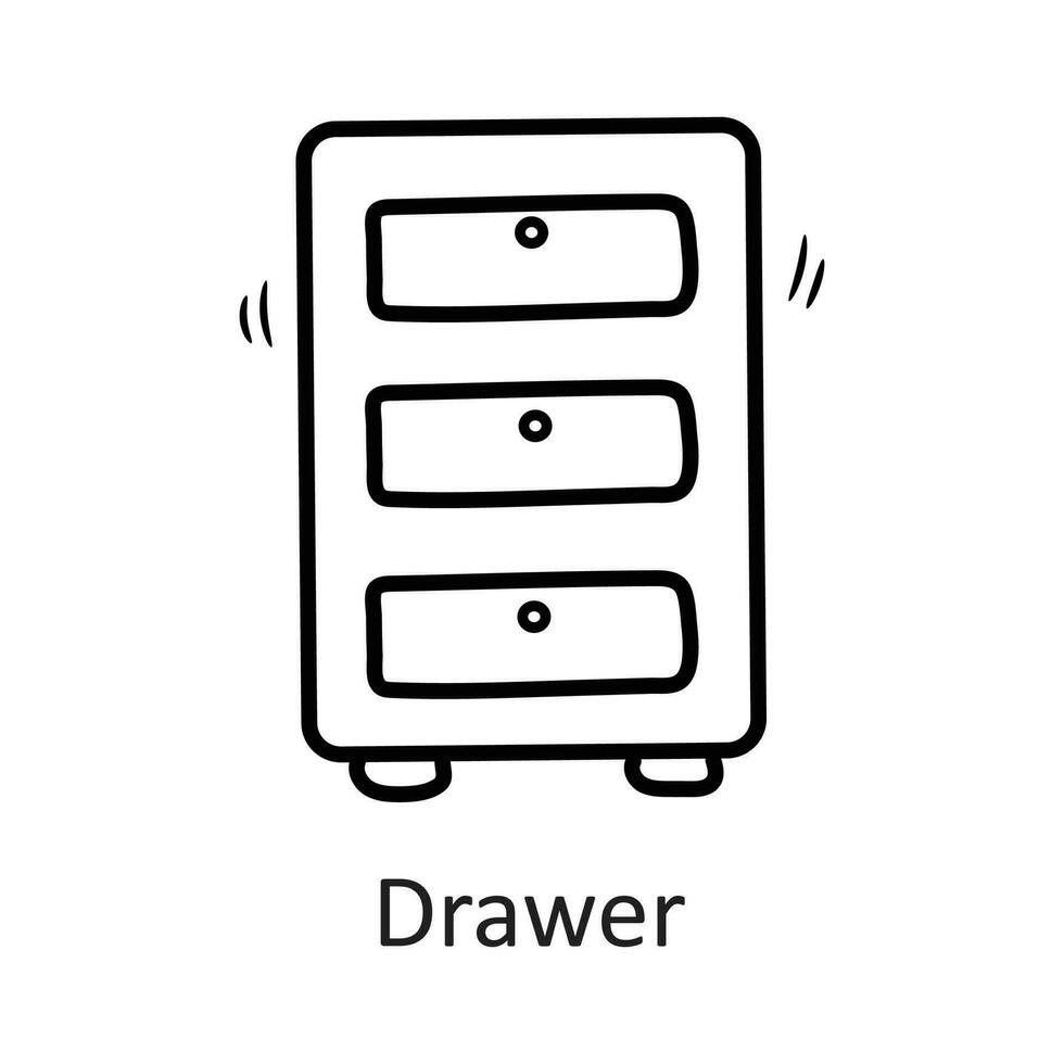 Drawer vector outline Icon Design illustration. Stationery Symbol on White background EPS 10 File