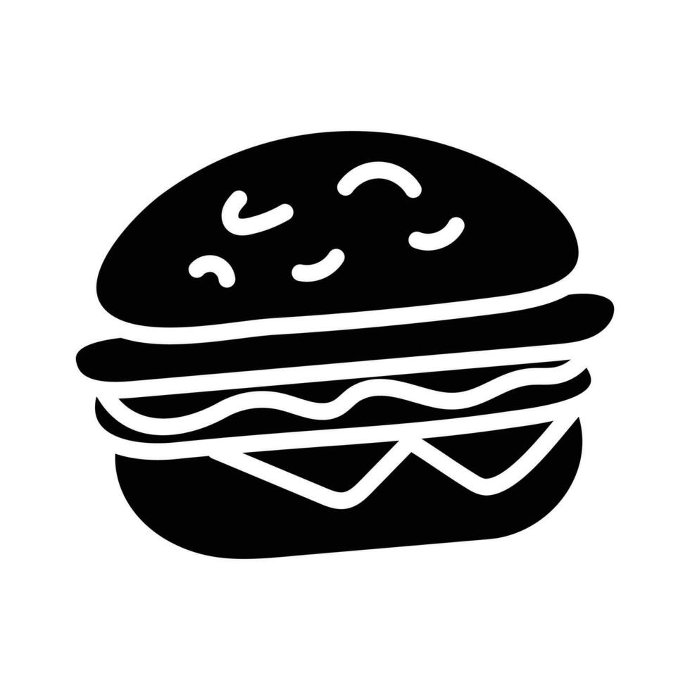 hamburguesa vector sólido icono diseño ilustración. fiesta y celebrar símbolo en blanco antecedentes eps 10 archivo