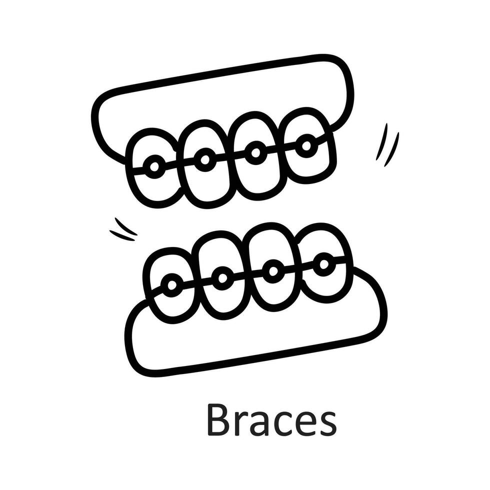 Braces vector outline Icon Design illustration. Dentist Symbol on White background EPS 10 File