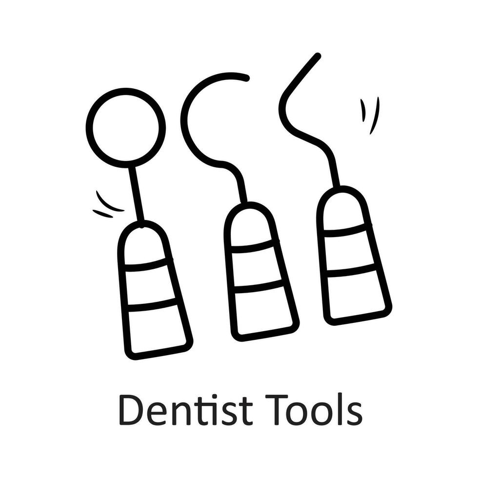 Dentist Tools vector outline Icon Design illustration. Dentist Symbol on White background EPS 10 File