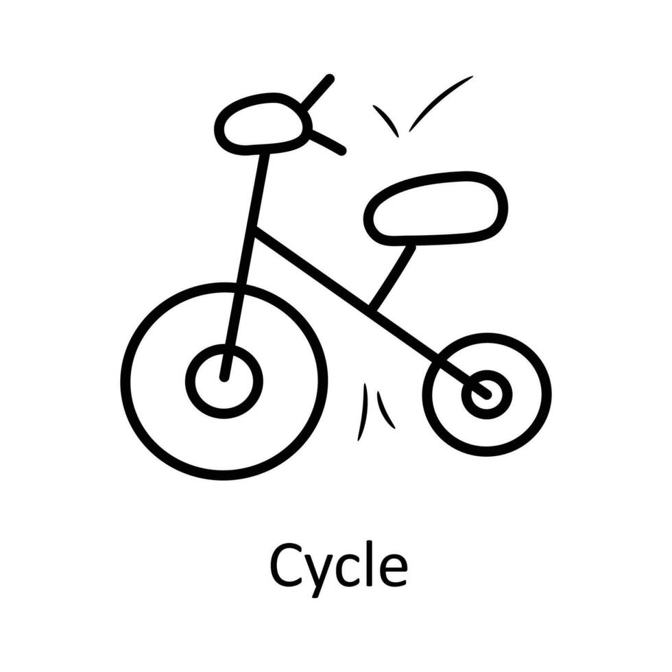 Cycle vector outline Icon Design illustration. Toys Symbol on White background EPS 10 File