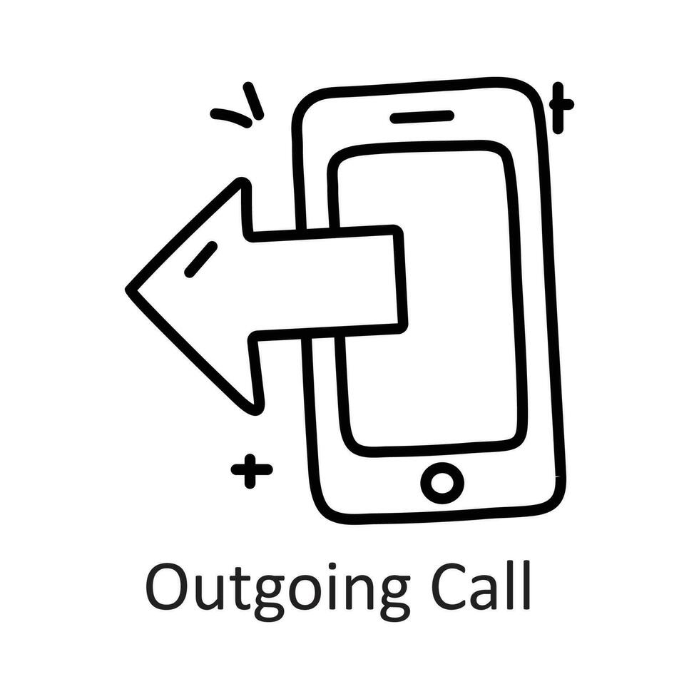 Outgoing Call vector outline Icon Design illustration. Communication Symbol on White background EPS 10 File