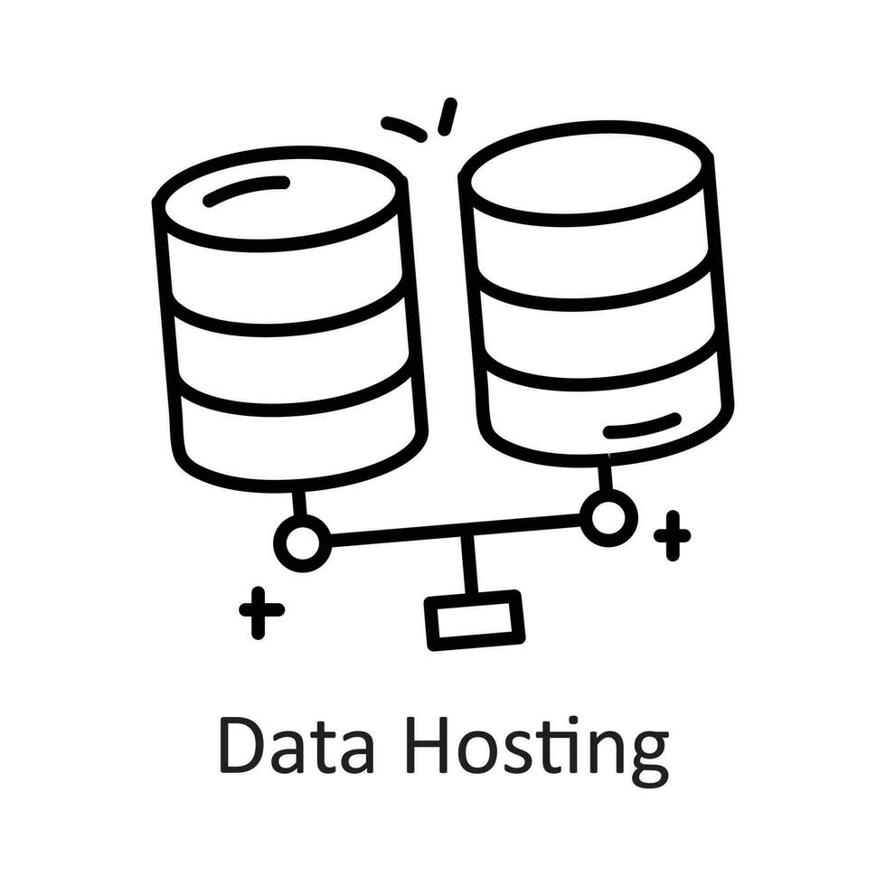 Data Hosting vector outline Icon Design illustration. Communication Symbol on White background EPS 10 File