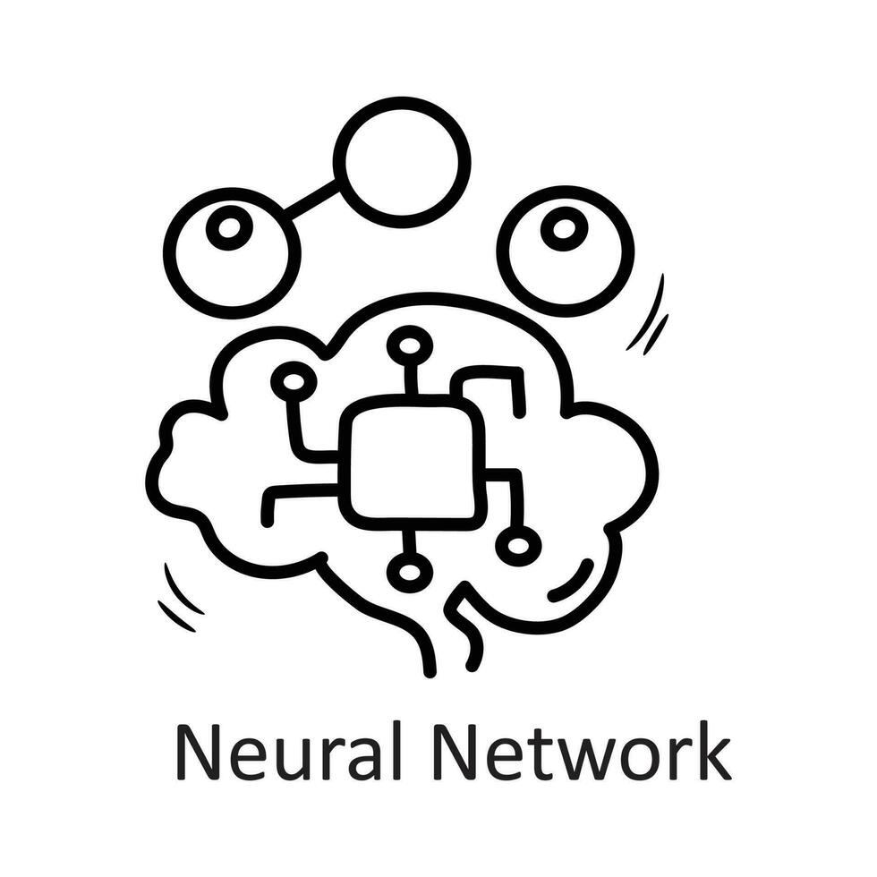 Neural Network vector outline Icon Design illustration. Security Symbol on White background EPS 10 File