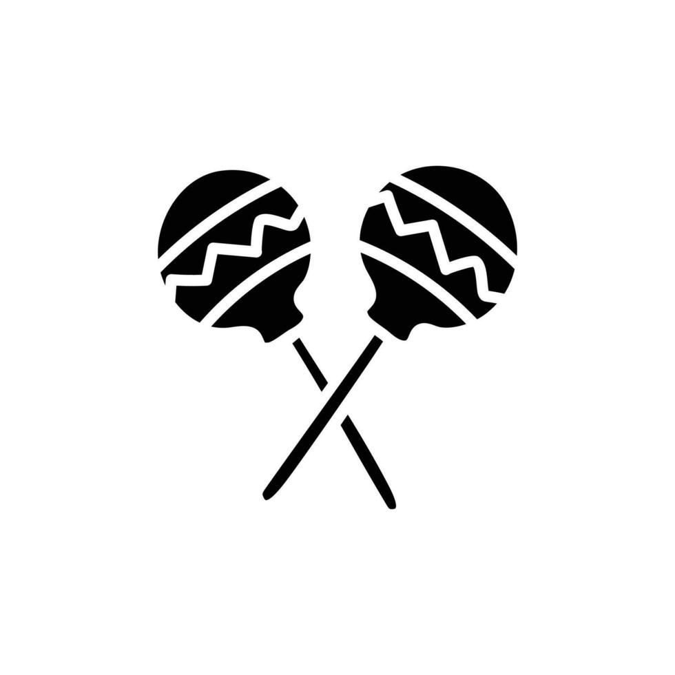 Maracas vector Solid Icon Design illustration. Party and Celebrate Symbol on White background EPS 10 File