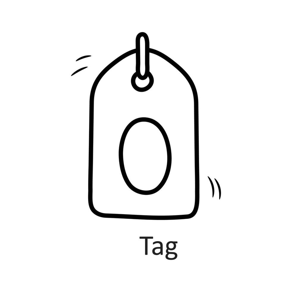 etiqueta vector contorno icono diseño ilustración. papelería símbolo en blanco antecedentes eps 10 archivo