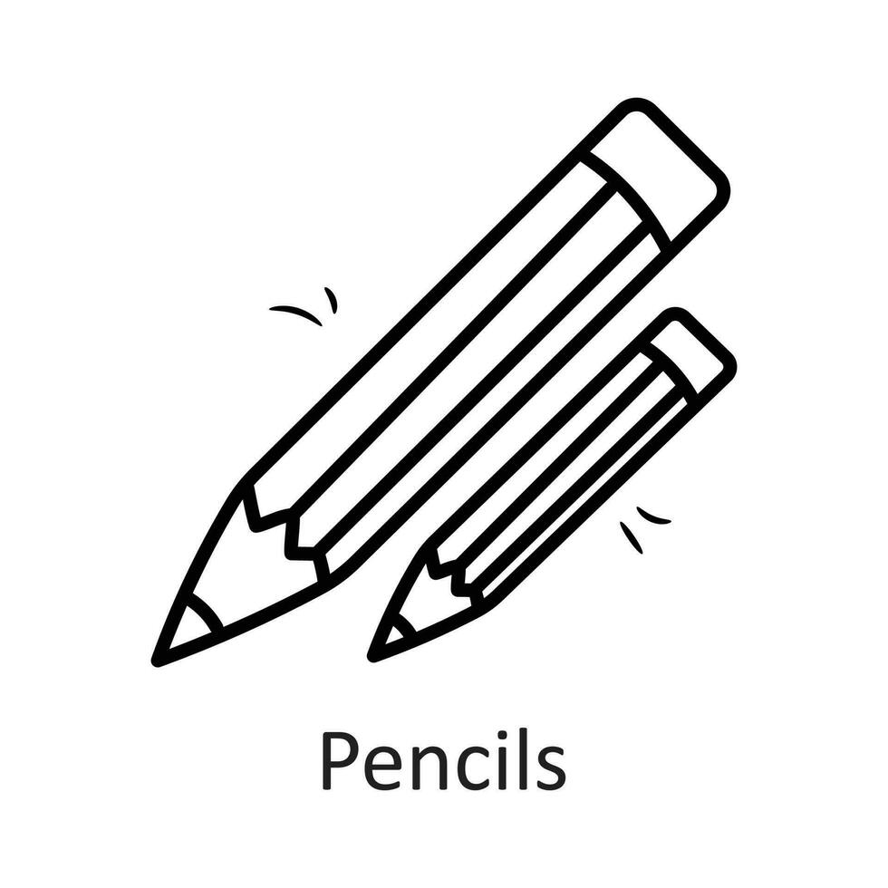 Pencils vector outline Icon Design illustration. Stationery Symbol on White background EPS 10 File